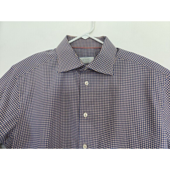 Eton Shirt Mens 42 16.5 Contemporary Checkered Long Sleeve Dress Office Business - Picture 2 of 8
